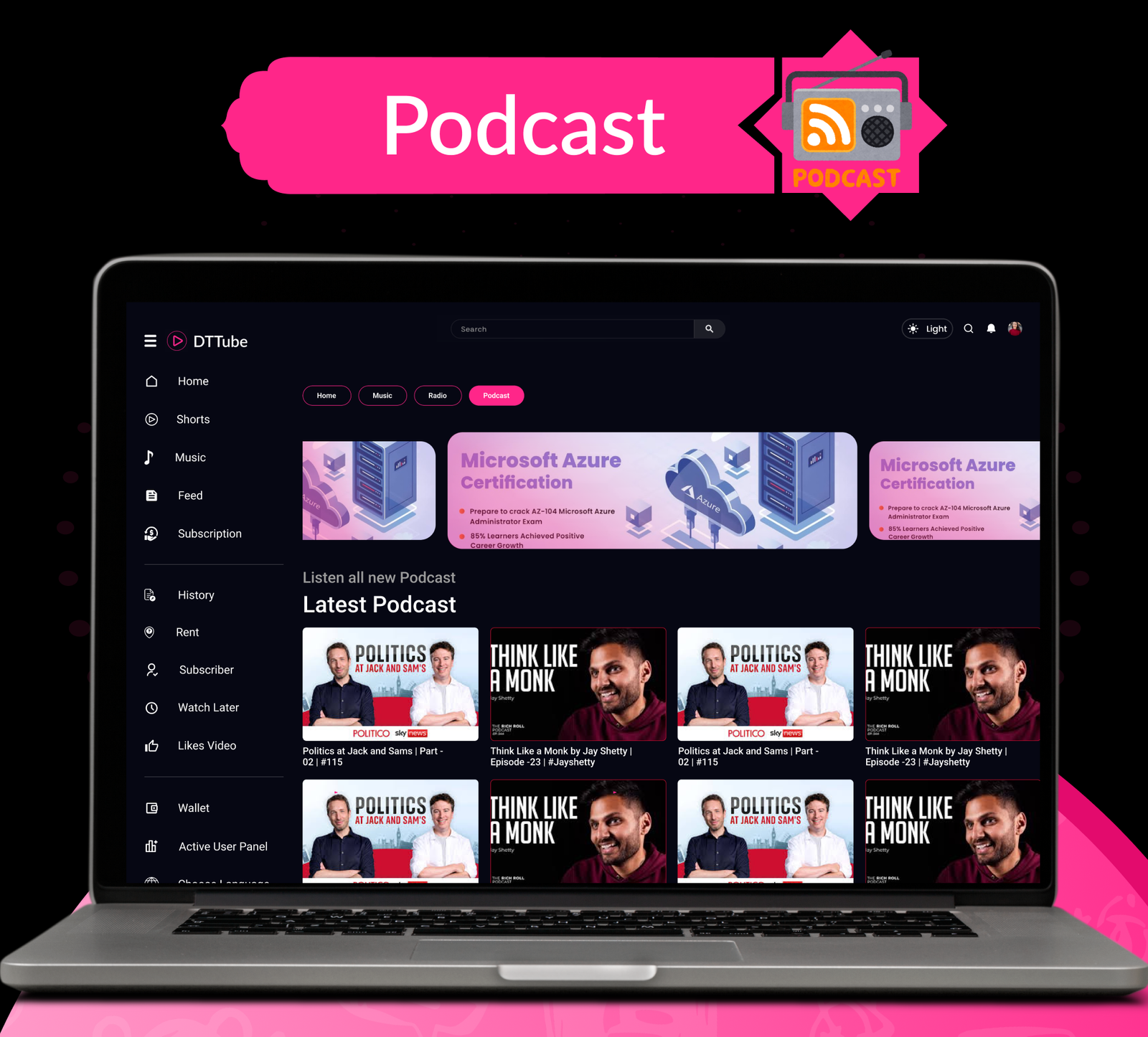 DTTube - Flutter YouTube Clone Video, Reels, Music, Podcast, Live Streaming App (Android, iOS, Web) - 44