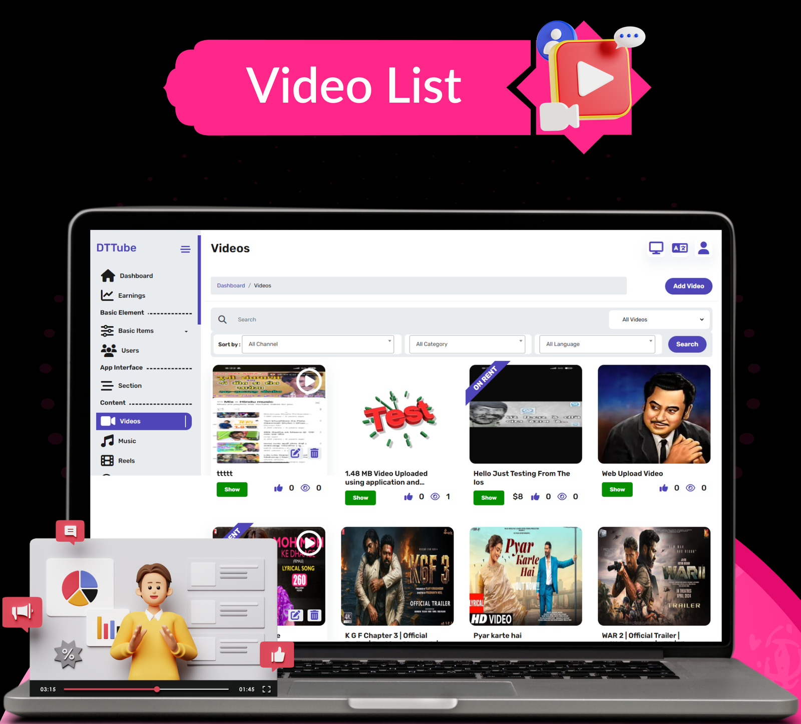 DTTube - Flutter YouTube Clone Video, Reels, Music, Podcast, Live Streaming App (Android, iOS, Web) - 54