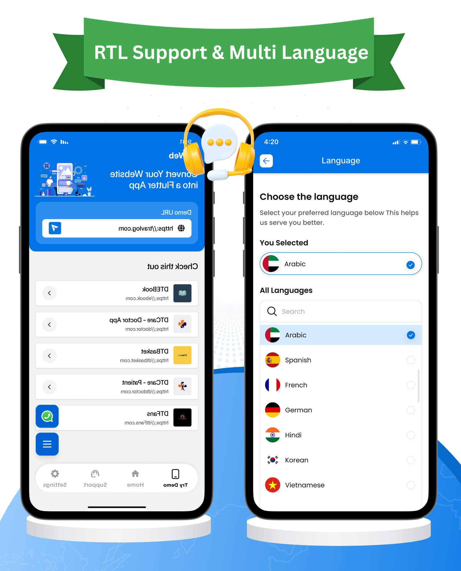 DTWeb – Convert Website to a Flutter App | Multi WebView Apps with Laravel Admin Panel