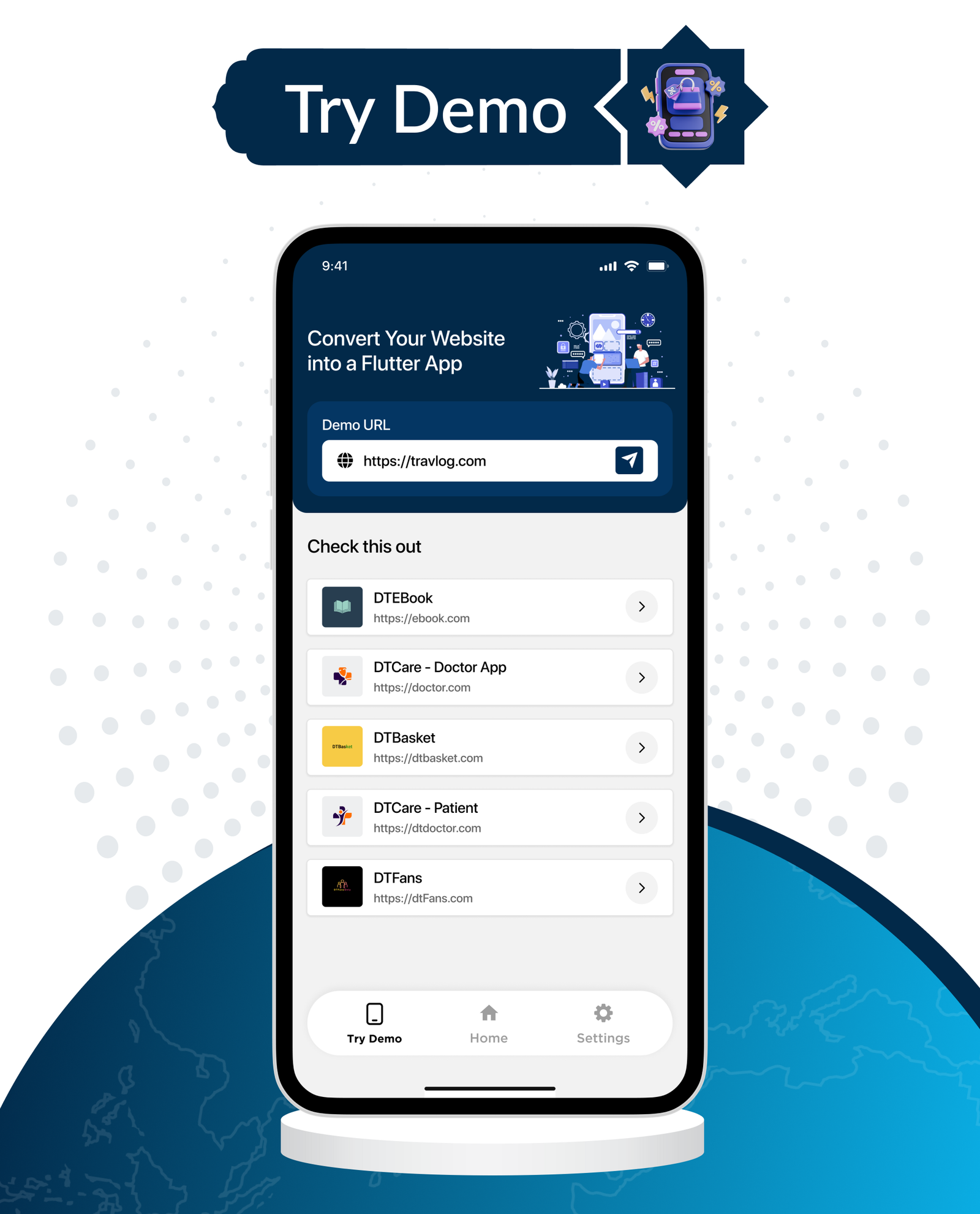 UniversalWeb - Convert Website to a Flutter App | Webview App | Web To App |Andorid | iOS